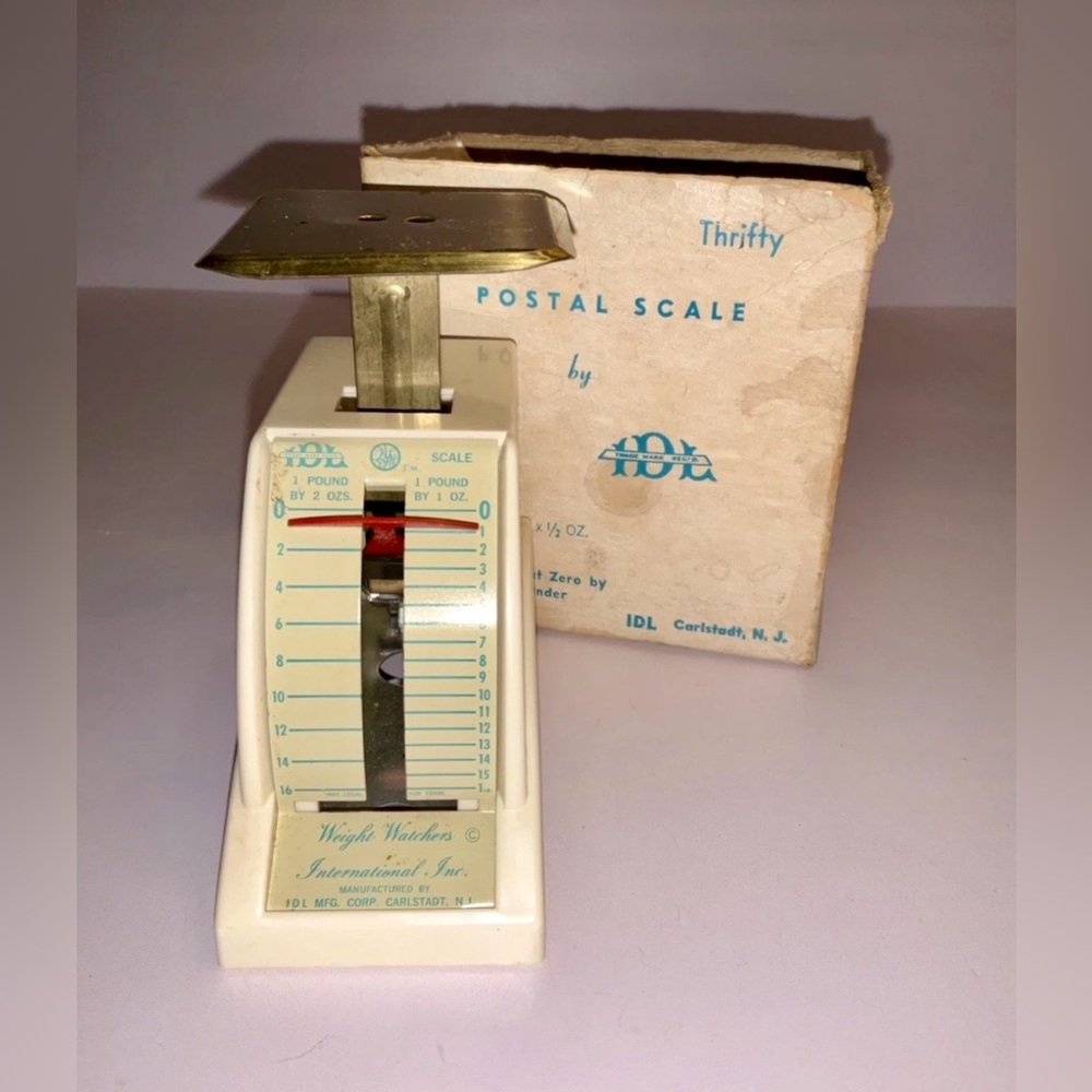 Vintage IDL Thrifty 700 Postal Scale w/ Box Mid Century Kitchen Office USA